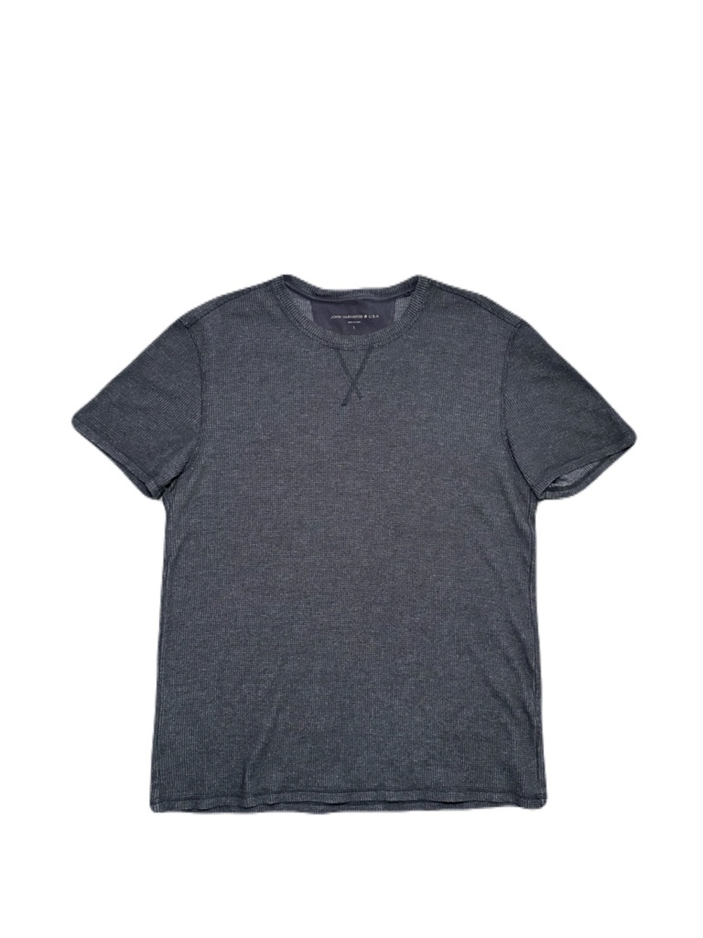 John Varvatos USA Men's Charcoal Grey Waffle Knit T-Shirt Large